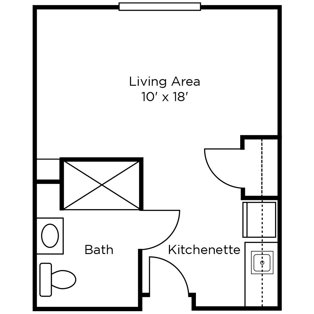 Assisted Living Deluxe Studio Alcove A